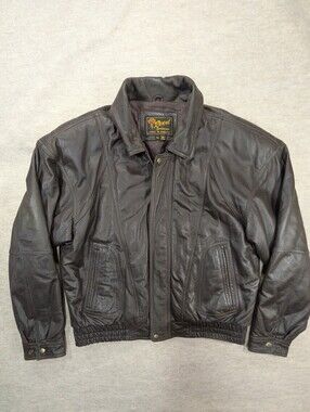 Reed Brown Leather Jacket Vintage Bomber Coat Soft Great Condition Classic 42 XL